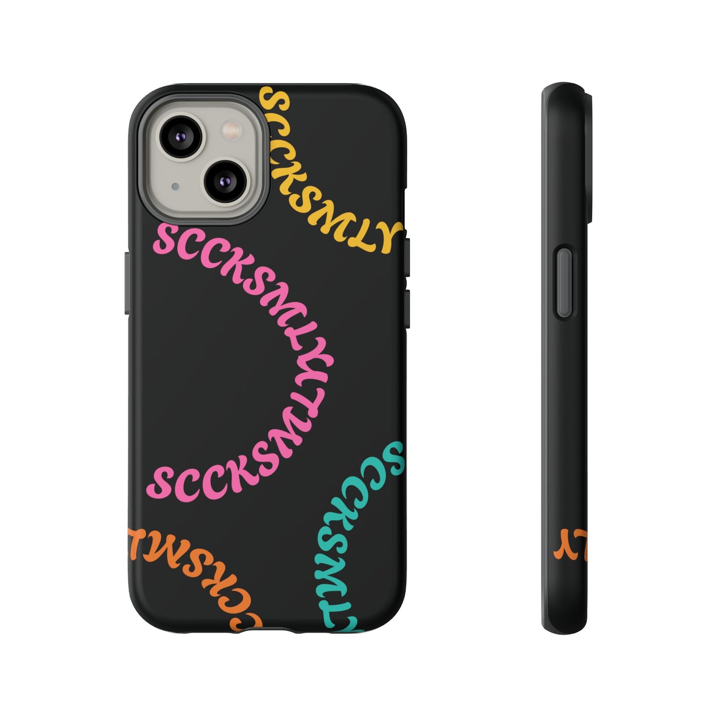 Y2K Wavy Script Tough Case for Apple- Black