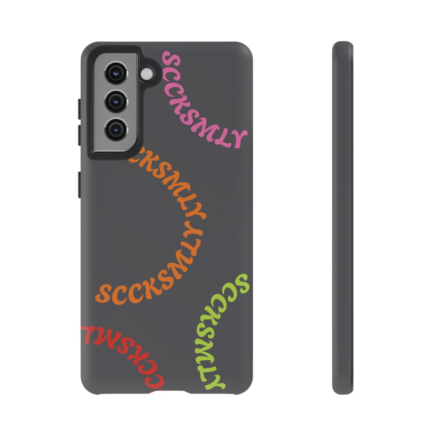 Y2K Wavy Script Tough Case for Samsung- Gray
