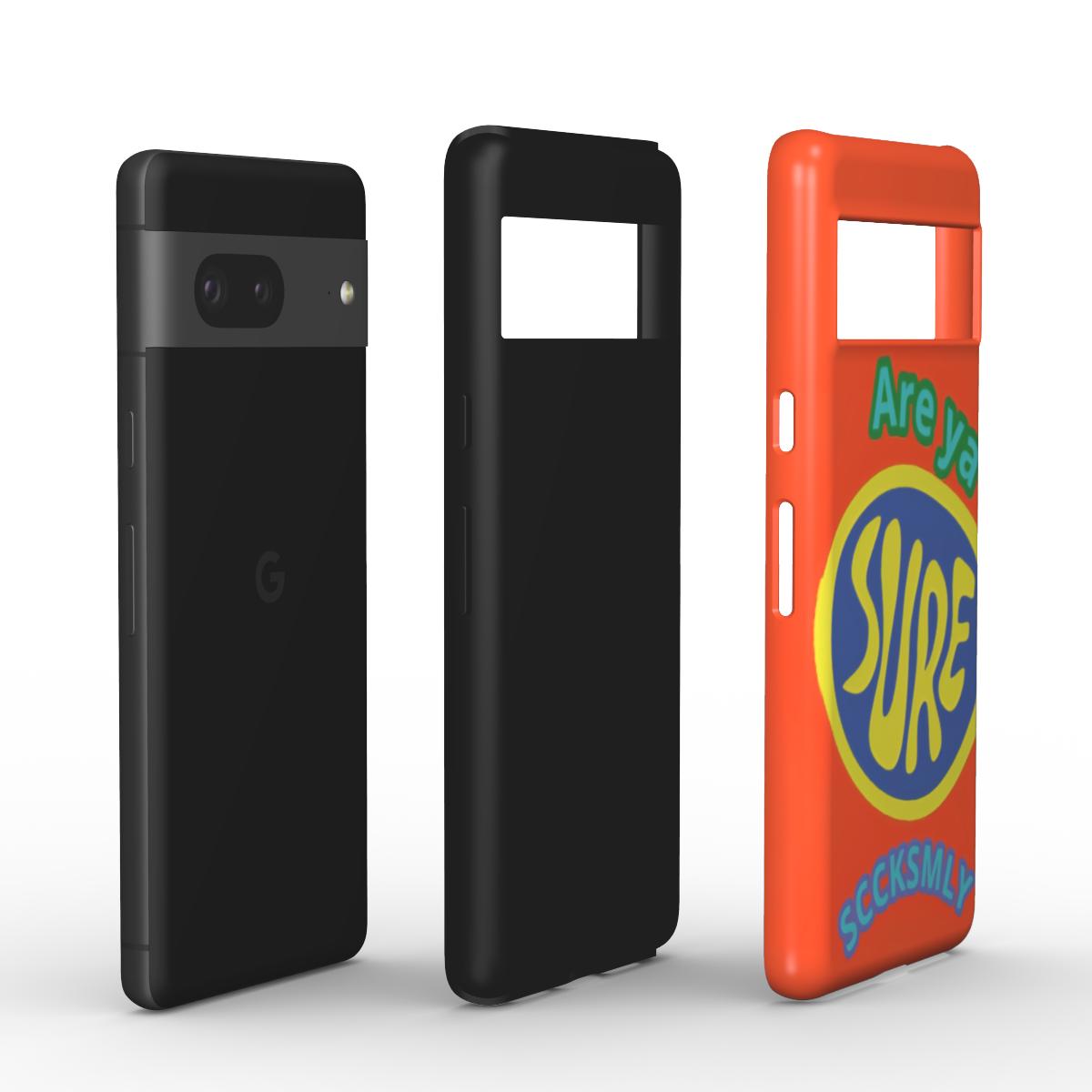 Orange "ARE YA SURE" Tough Phone Case for Andriod