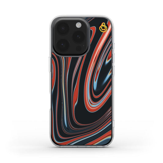 Navy Swirl MagSafe Clear Phone Case