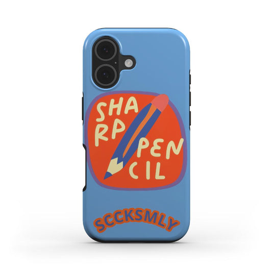 Blue "SHARPEN PENCIL" Tough Phone Case For iPhone 17 models