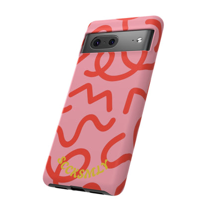Red Candy Swirls Tough Phone Case for Google