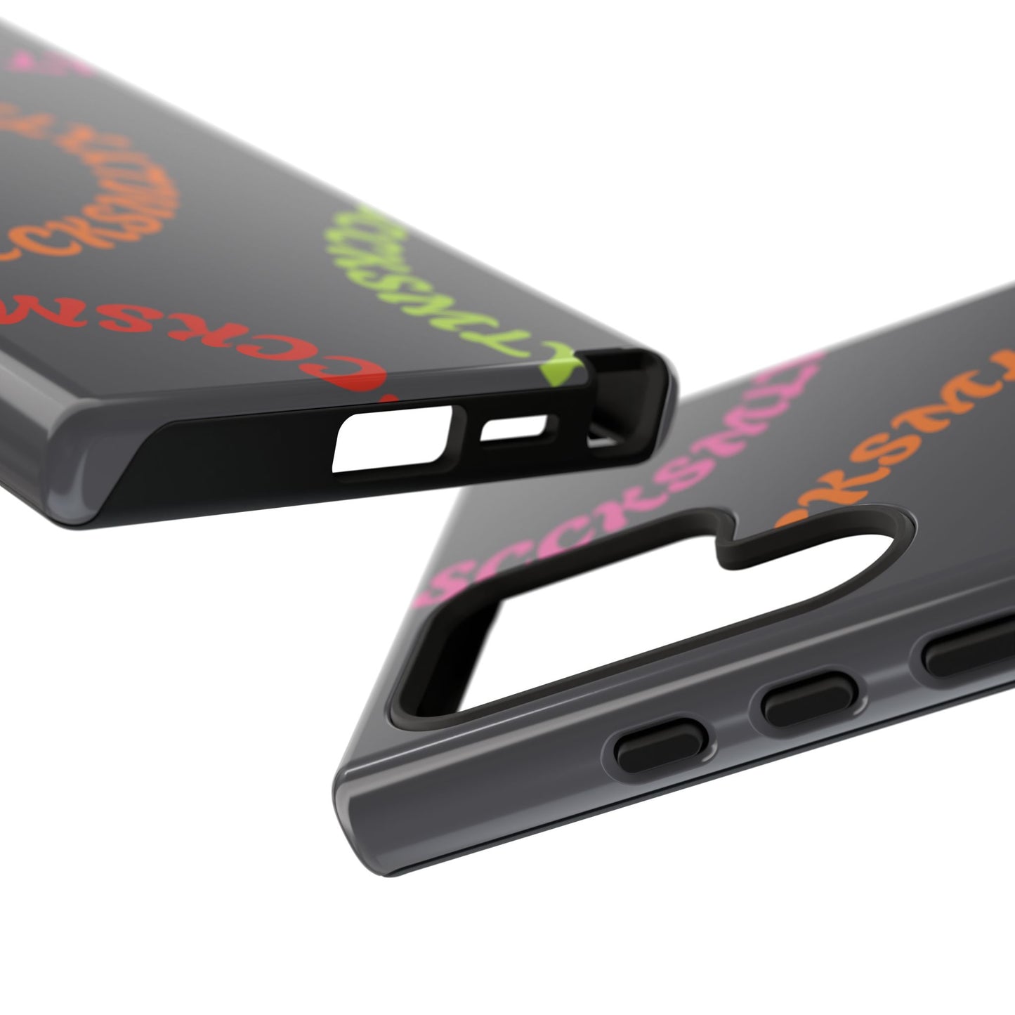 Y2K Wavy Script Tough Case for Samsung- Gray