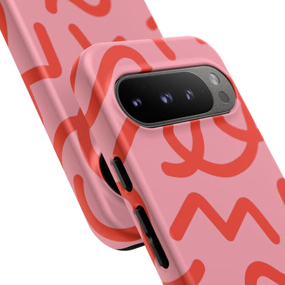 Red Candy Swirls Tough Phone Case for Google