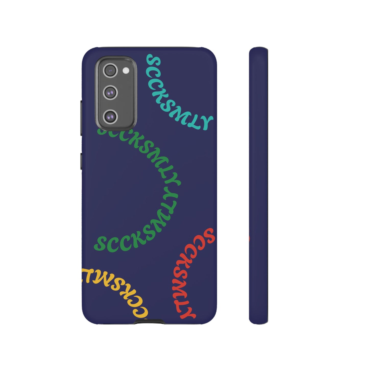 Y2K Wavy Script Tough Case for Samsung- Navy Blue