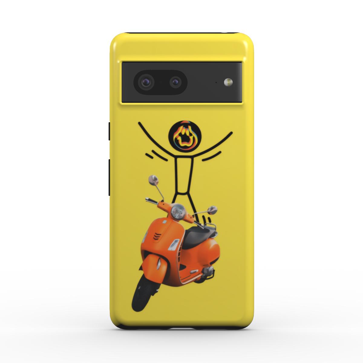Yellow SMLY on a scooter Tough Phone Case For Google Pixel 10, 10 pro & 10 pro XL