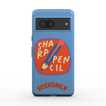 Blue "SHARPEN PENCIL" Tough Phone Case For Google Pixel 10, 10 pro & 10 pro XL