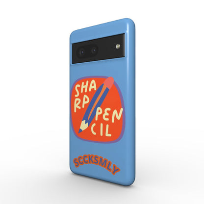 Blue "SHARPEN PENCIL" Tough Phone Case For Google Pixel 10, 10 pro & 10 pro XL