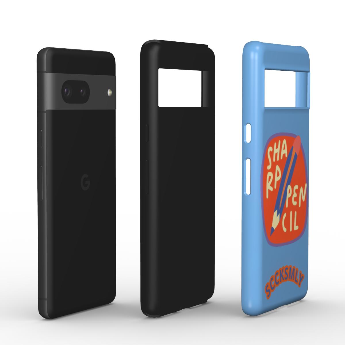 Blue "SHARPEN PENCIL" Tough Phone Case For Google Pixel 10, 10 pro & 10 pro XL