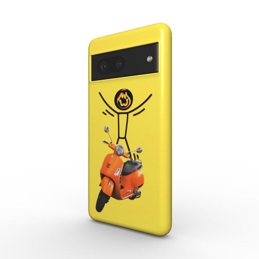 Yellow SMLY on a scooter Tough Phone Case For Google Pixel 10, 10 pro & 10 pro XL