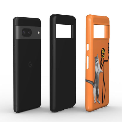Creamy Orange Cheesing with my Cat Tough Phone Case For Google Pixel 10, 10 pro & 10 pro XL