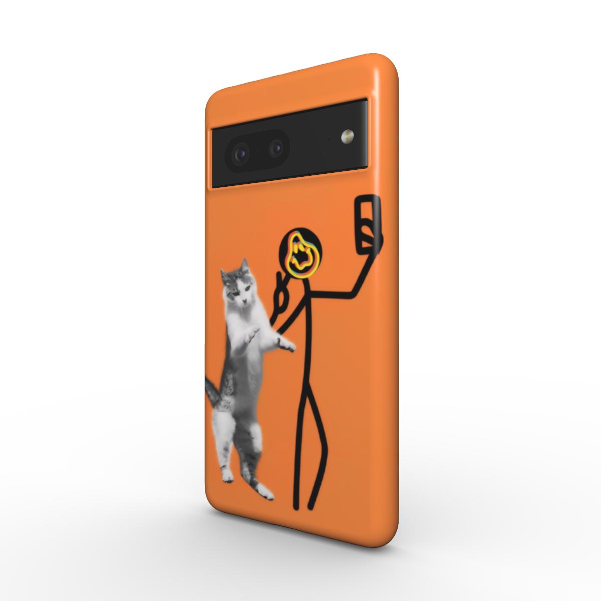 Creamy Orange Cheesing with my Cat Tough Phone Case For Google Pixel 10, 10 pro & 10 pro XL