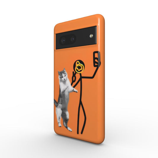 Creamy Orange Cheesing with my Cat Tough Phone Case For Google Pixel 10, 10 pro & 10 pro XL