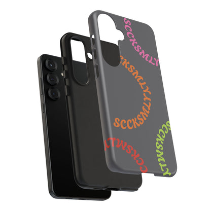 Y2K Wavy Script Tough Case for Samsung- Gray