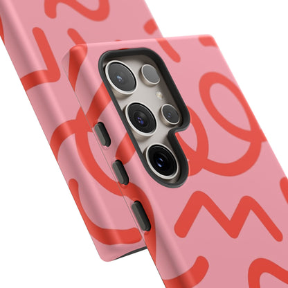 Red Candy Swirls Tough Phone Case for Samsung