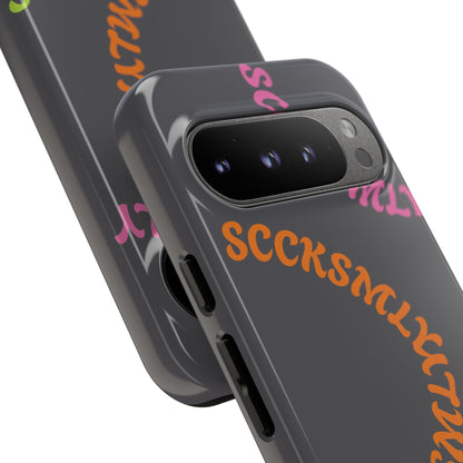 Y2K Wavy Script Tough Case for Google Pixel- Gray