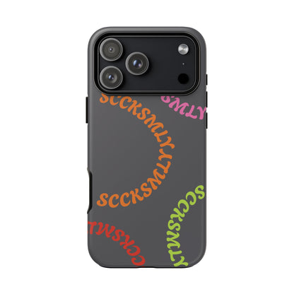 Y2K Wavy Script Tough Case for Apple- Gray