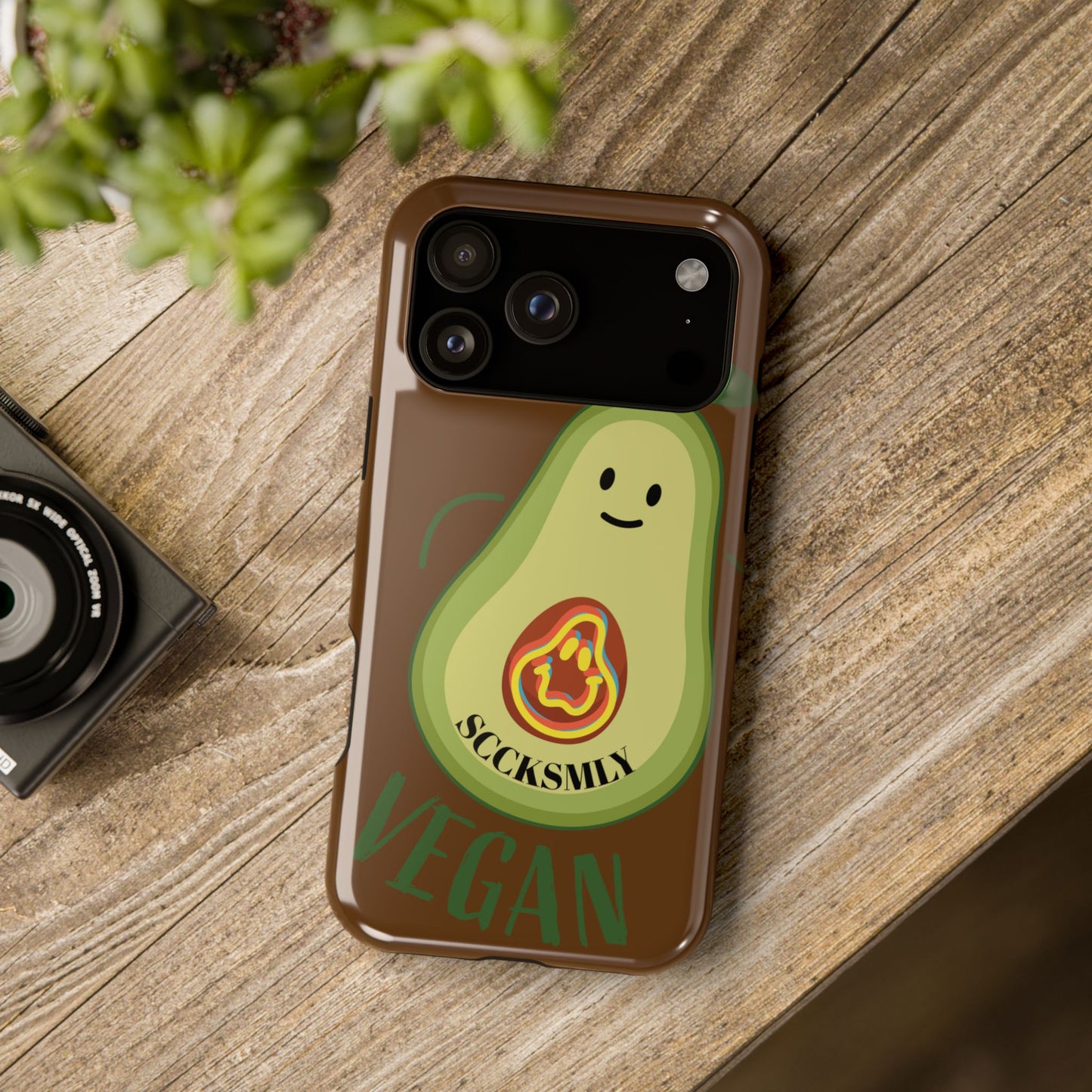 Playful Vegan Avocado Tough Phone Case Apple