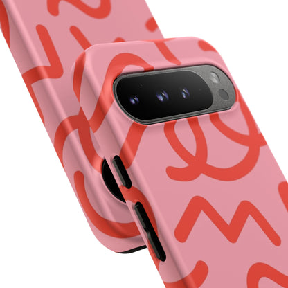 Red Candy Swirls Tough Phone Case for Google