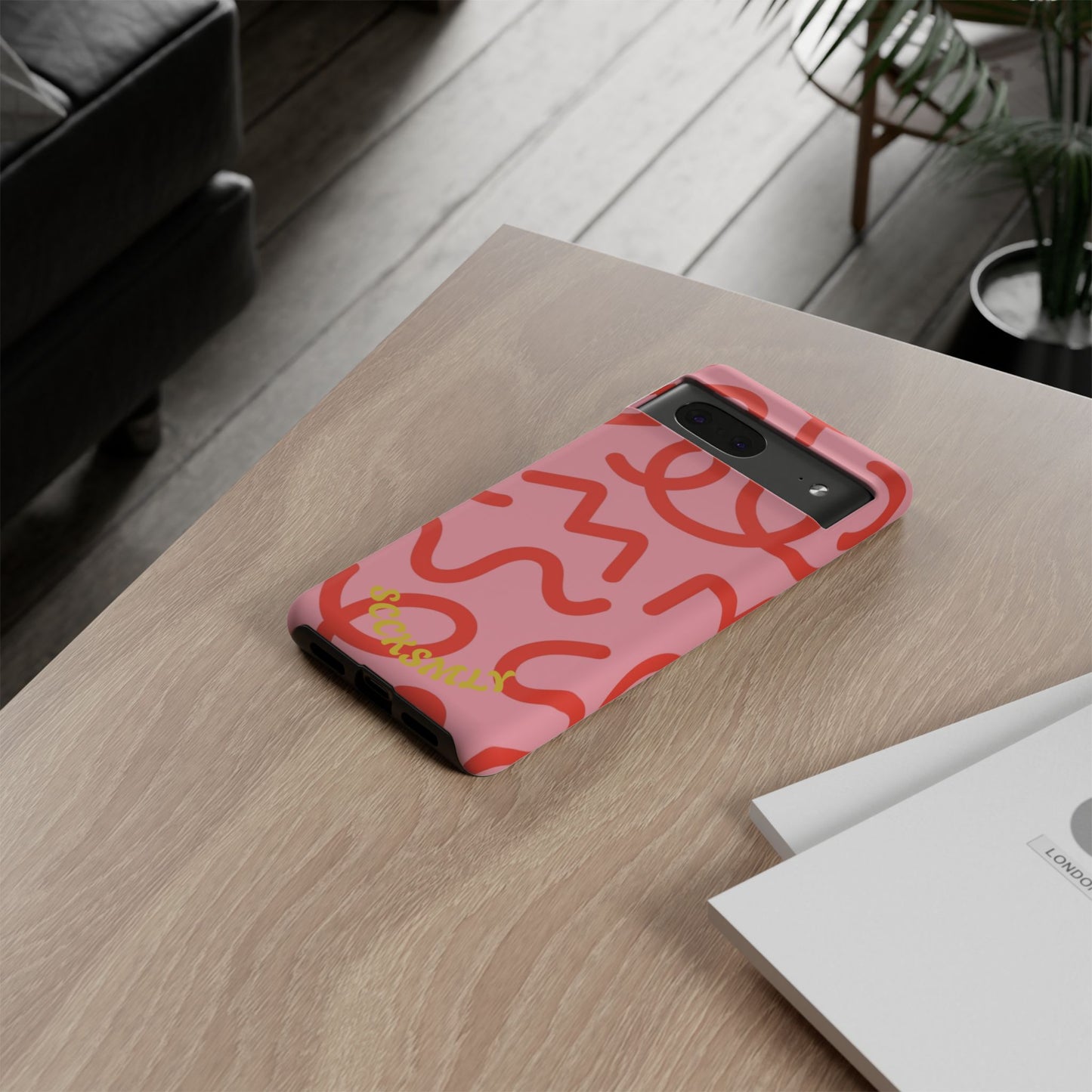Red Candy Swirls Tough Phone Case for Google