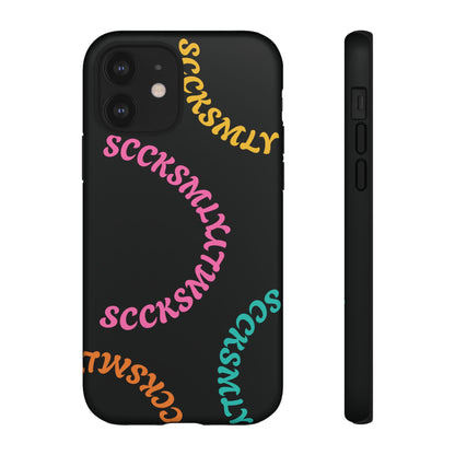 Y2K Wavy Script Tough Case for Apple- Black