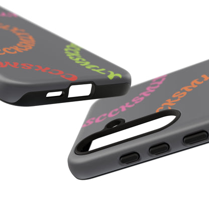 Y2K Wavy Script Tough Case for Samsung- Gray