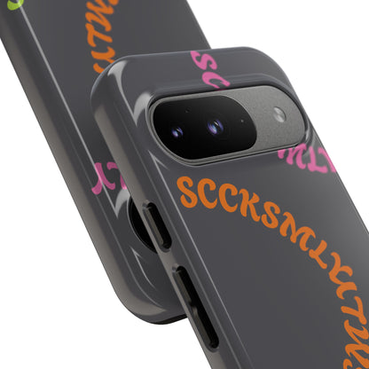 Y2K Wavy Script Tough Case for Google Pixel- Gray