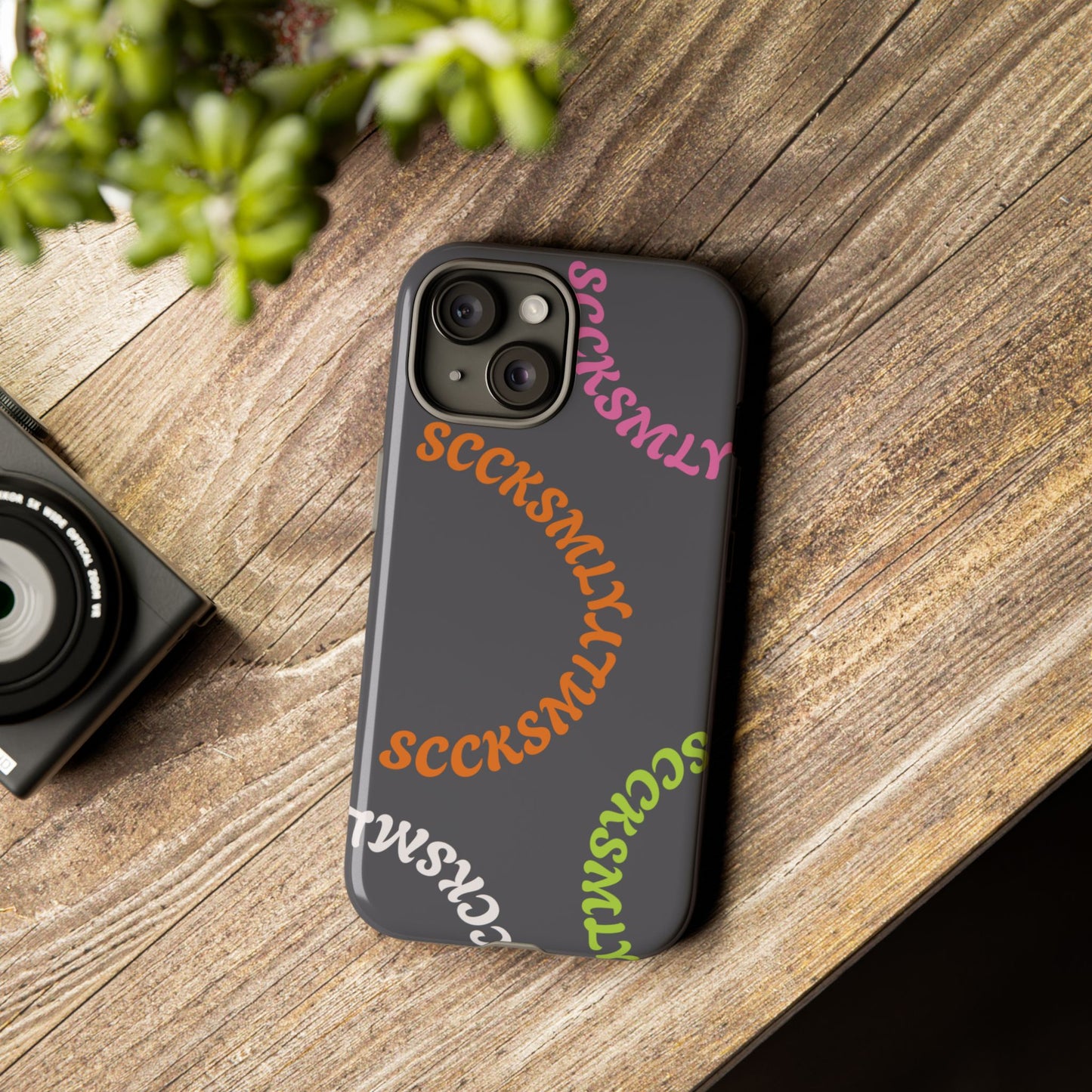 Y2K Wavy Script Tough Case for Apple- Gray