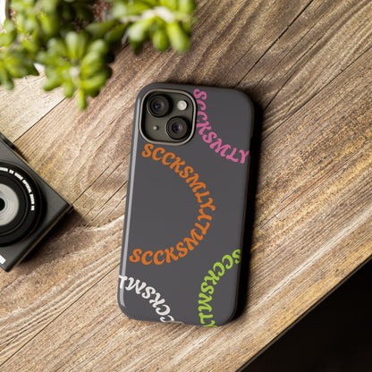 Y2K Wavy Script Tough Case for Apple- Gray