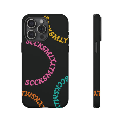 Y2K Wavy Script Tough Case for Apple- Black