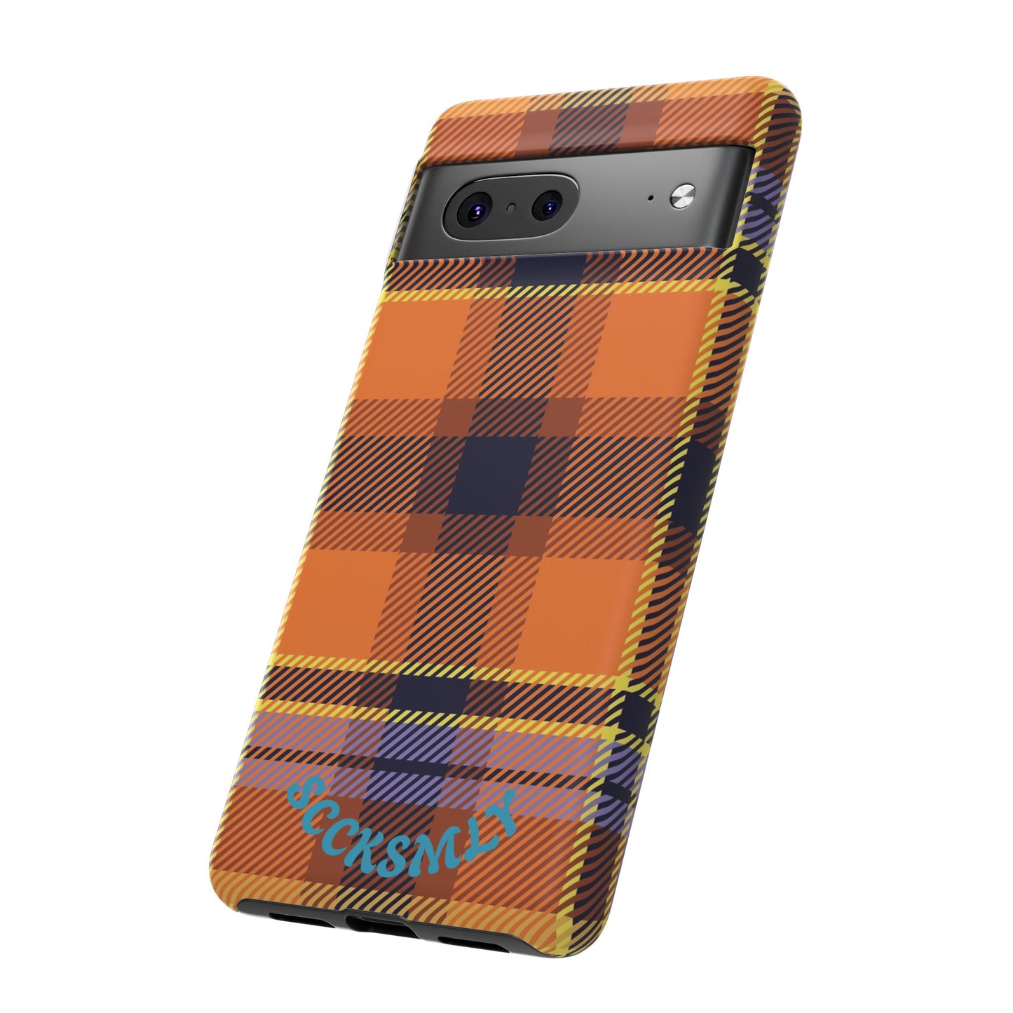 Orange Sickle Plaid Phone Case for Google Pixel