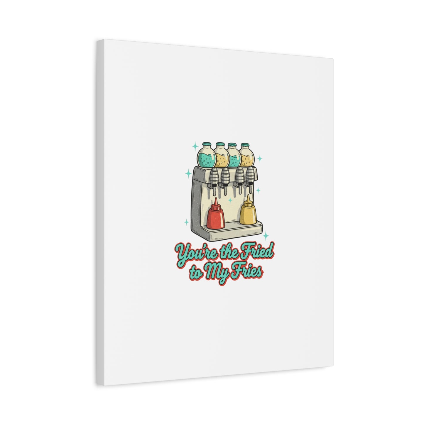 You’re the Fried to My Fries Canvas | Retro Diner Matchbook, Pantry Label Art