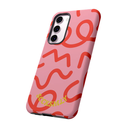 Red Candy Swirls Tough Phone Case for Samsung