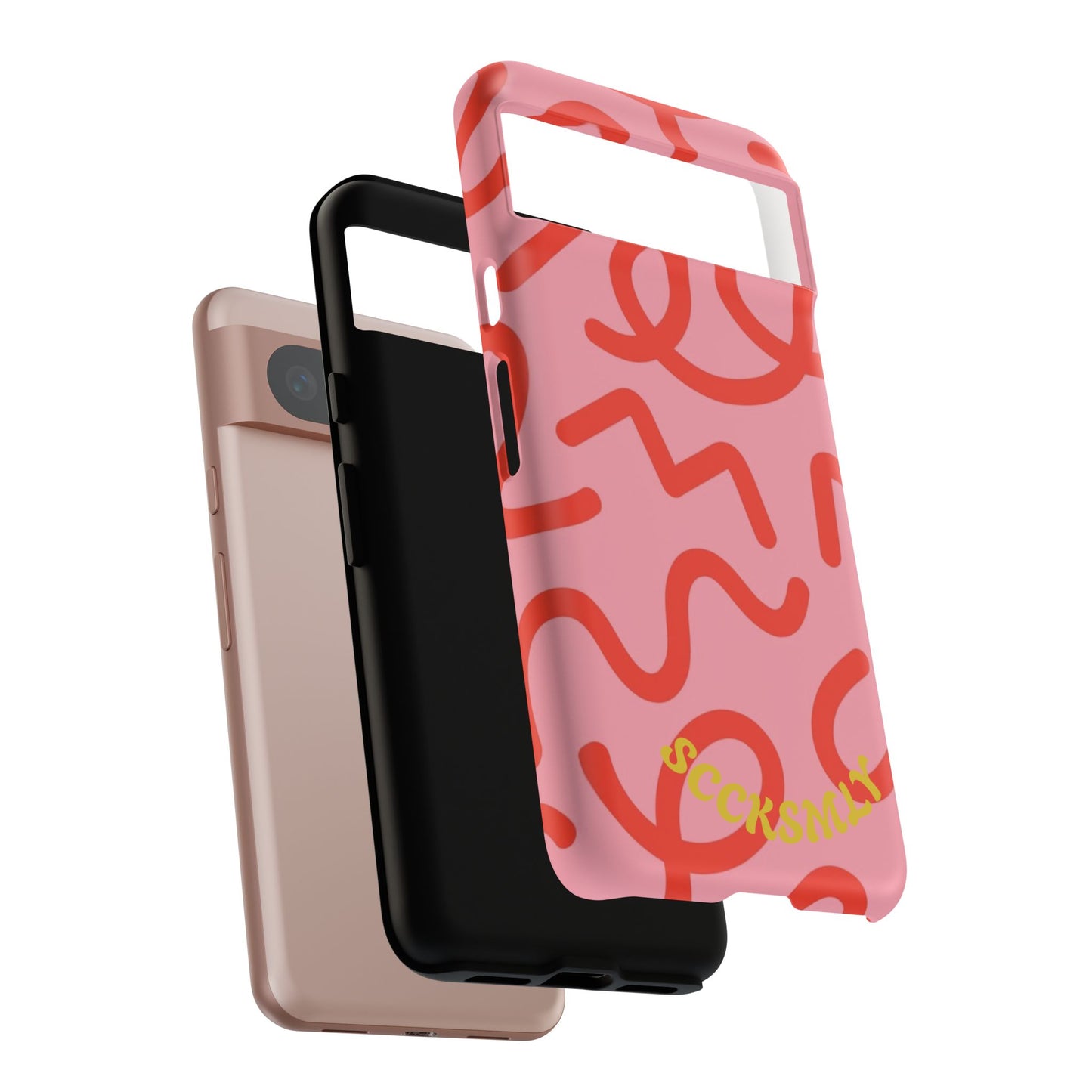 Red Candy Swirls Tough Phone Case for Google