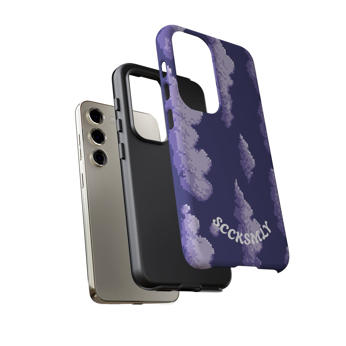 Lilac Pixel Cloud Tough Phone Case for Samsung