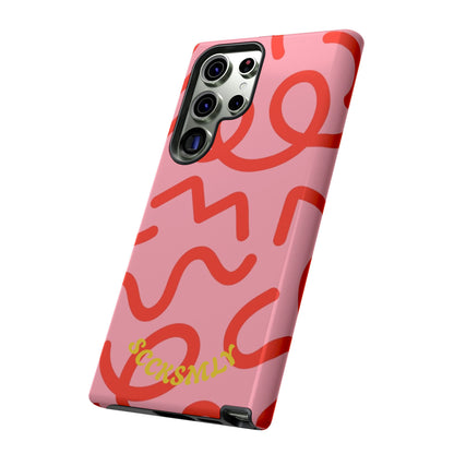 Red Candy Swirls Tough Phone Case for Samsung