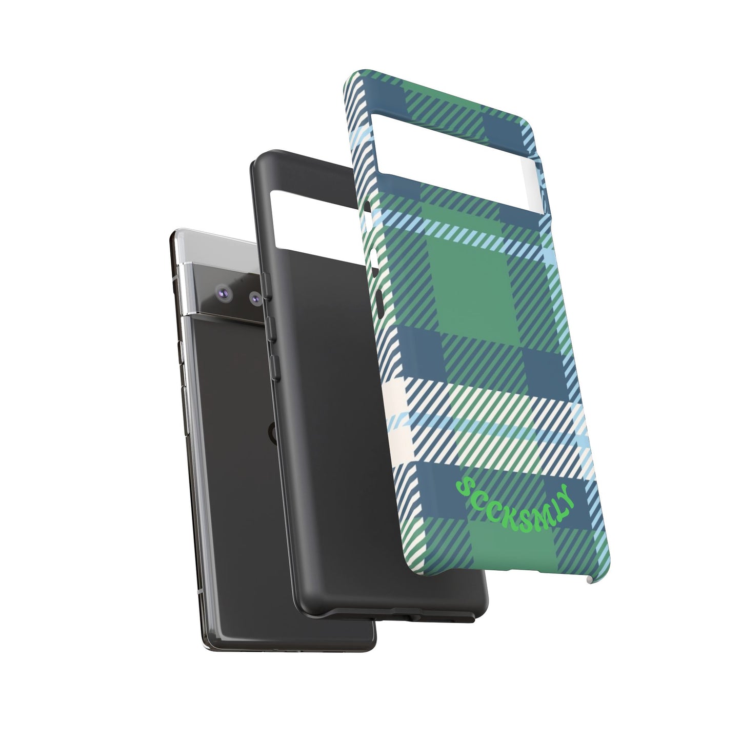 Earth and Sky Plaid Tough Phone Case for Google Pixel