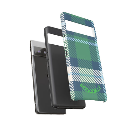 Earth and Sky Plaid Tough Phone Case for Google Pixel