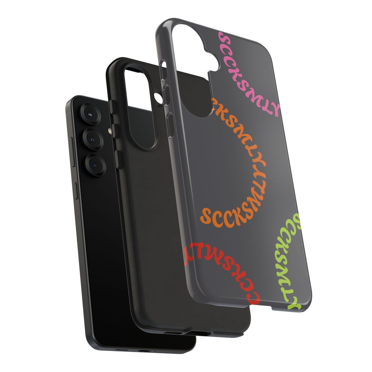 Y2K Wavy Script Tough Case for Samsung- Gray
