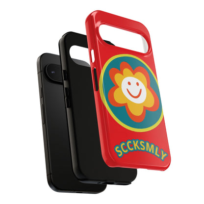 Red "SUNSHINE SMILE" Tough Phone Case for Google Pixel