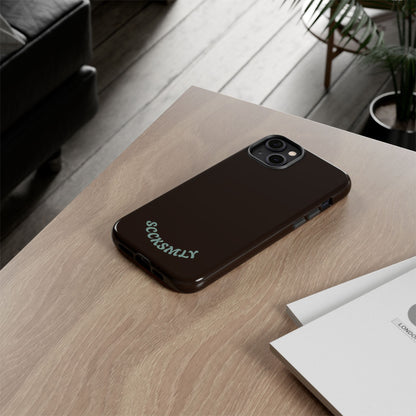 SOLID Espresso Mint Tough Phone Case for Apple