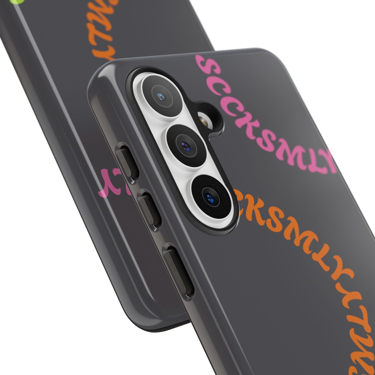 Y2K Wavy Script Tough Case for Samsung- Gray