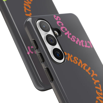 Y2K Wavy Script Tough Case for Samsung- Gray