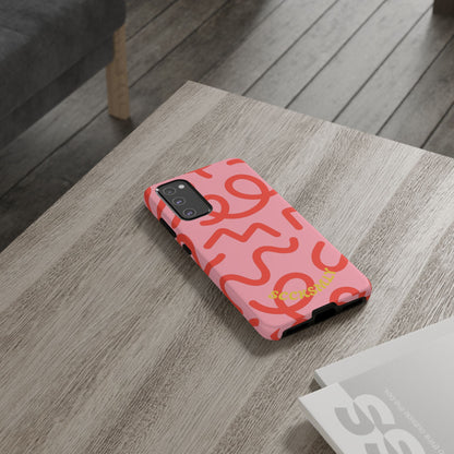 Red Candy Swirls Tough Phone Case for Samsung