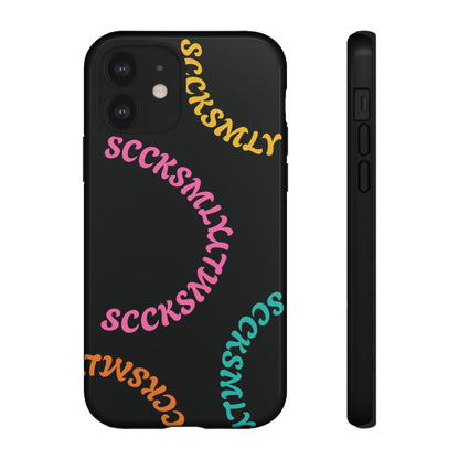 Y2K Wavy Script Tough Case for Apple- Black