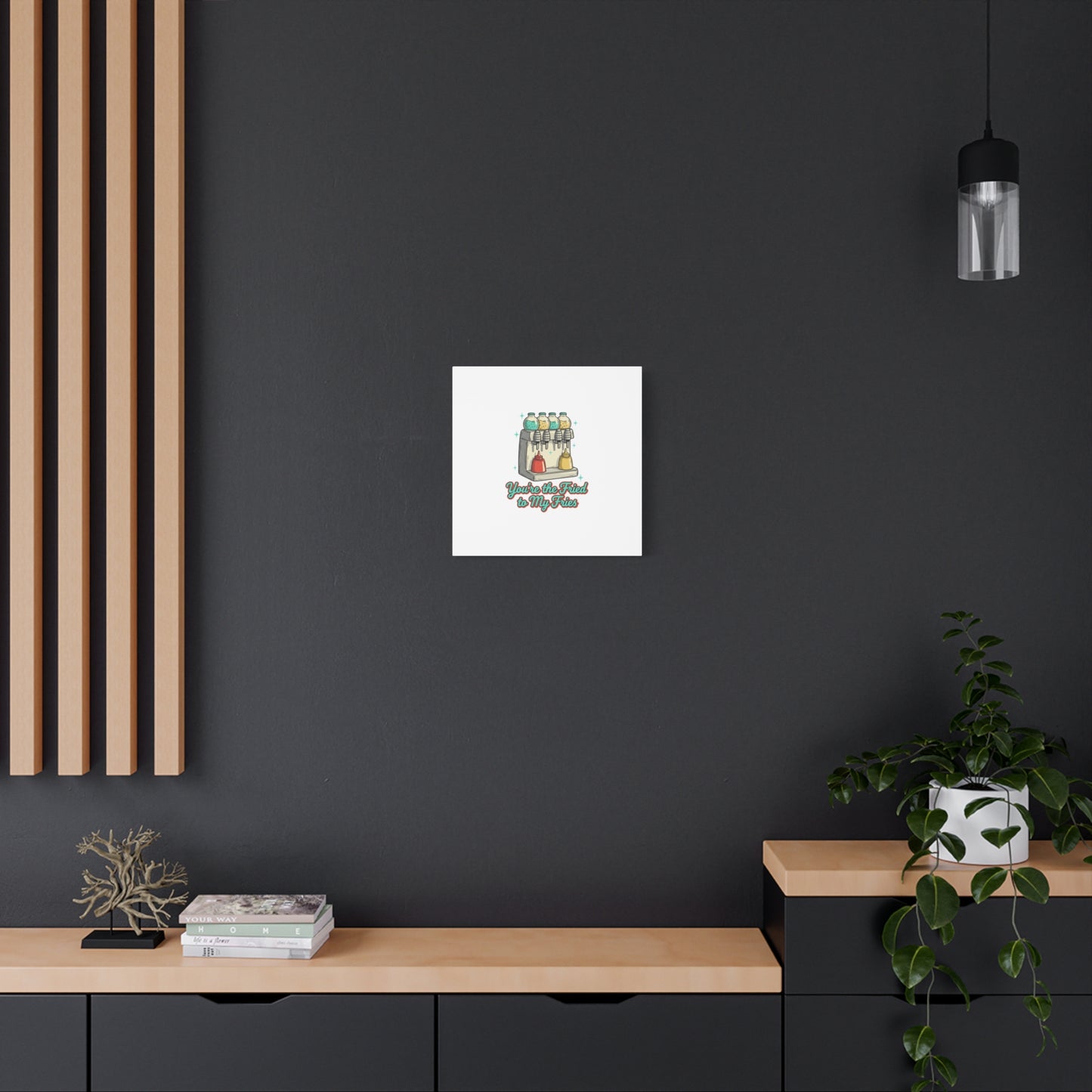 You’re the Fried to My Fries Canvas | Retro Diner Matchbook, Pantry Label Art