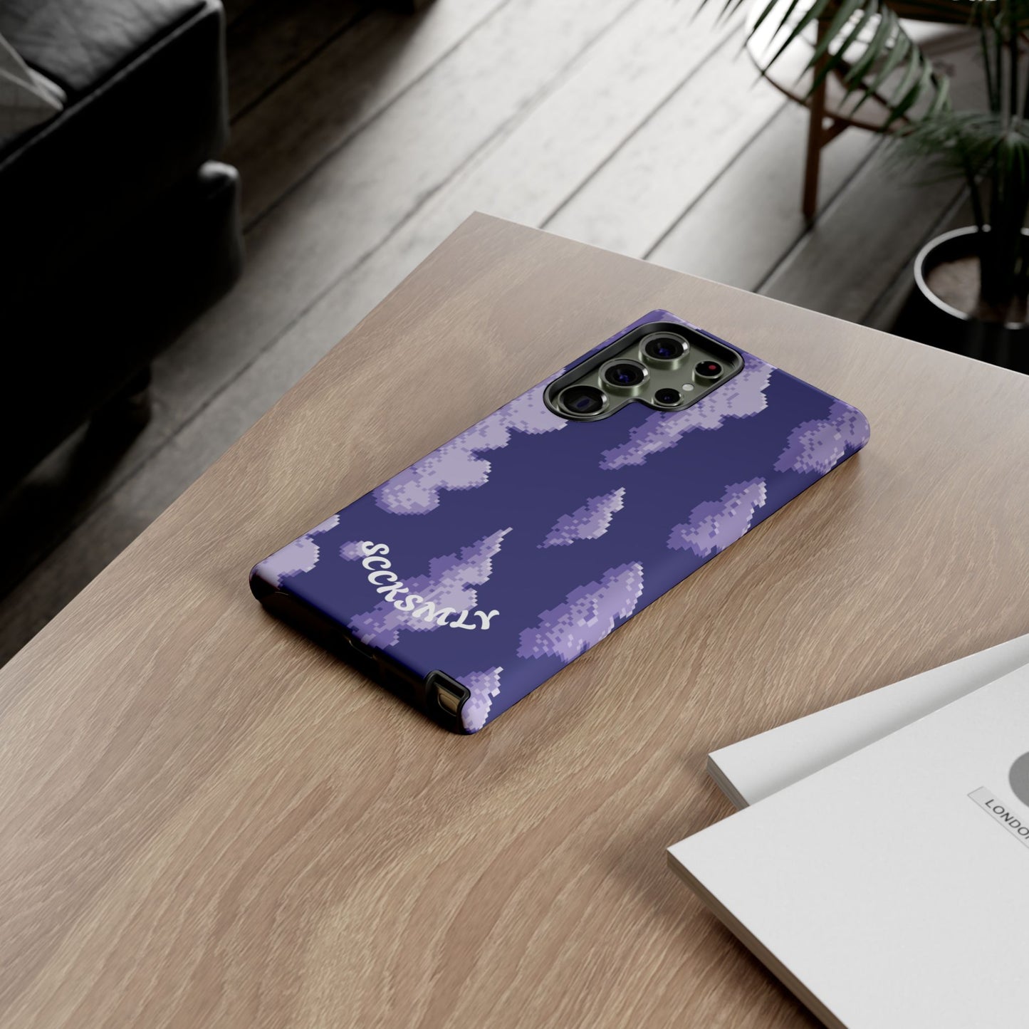 Lilac Pixel Cloud Tough Phone Case for Samsung