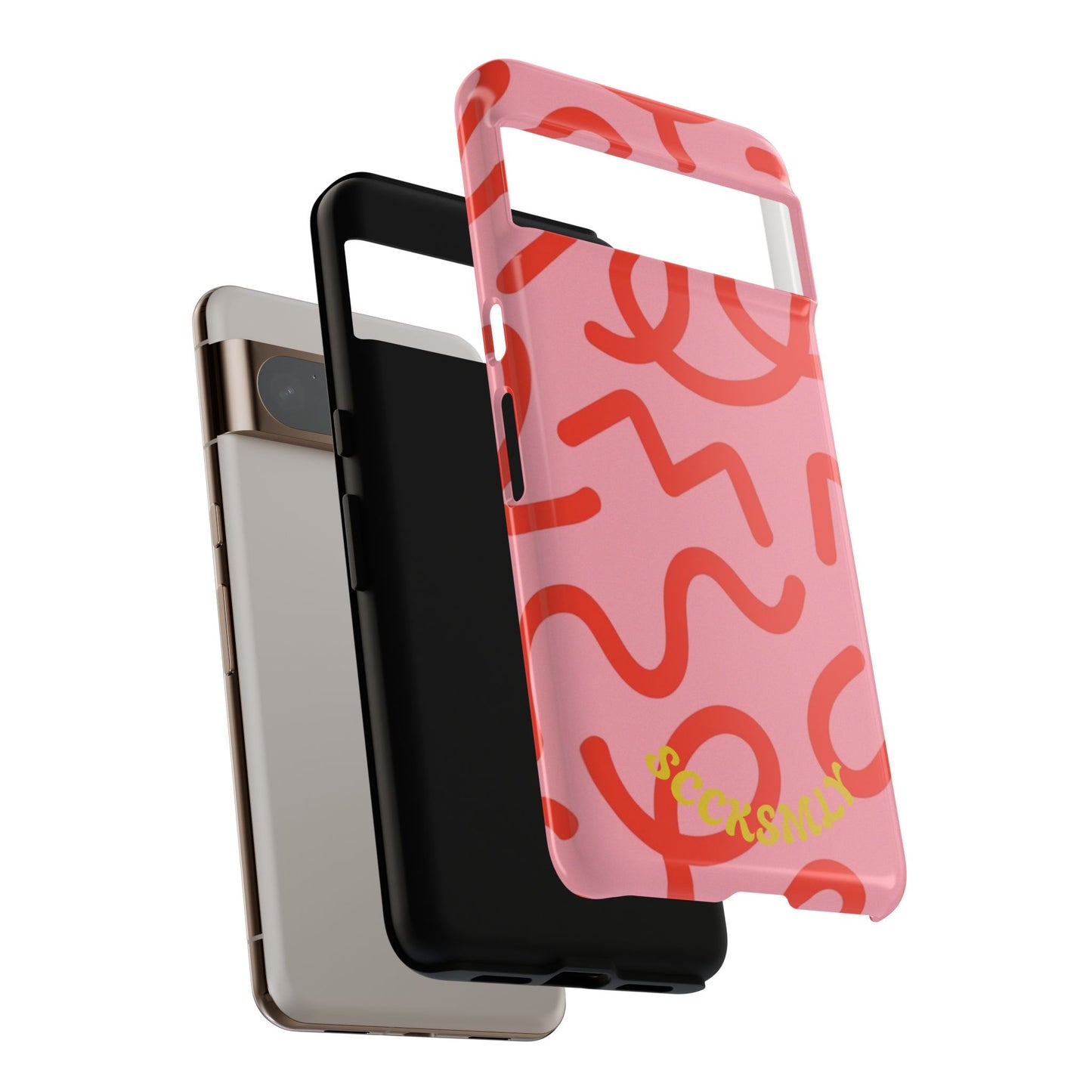 Red Candy Swirls Tough Phone Case for Google