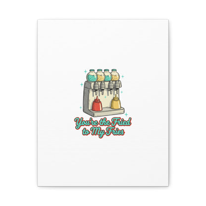 You’re the Fried to My Fries Canvas | Retro Diner Matchbook, Pantry Label Art