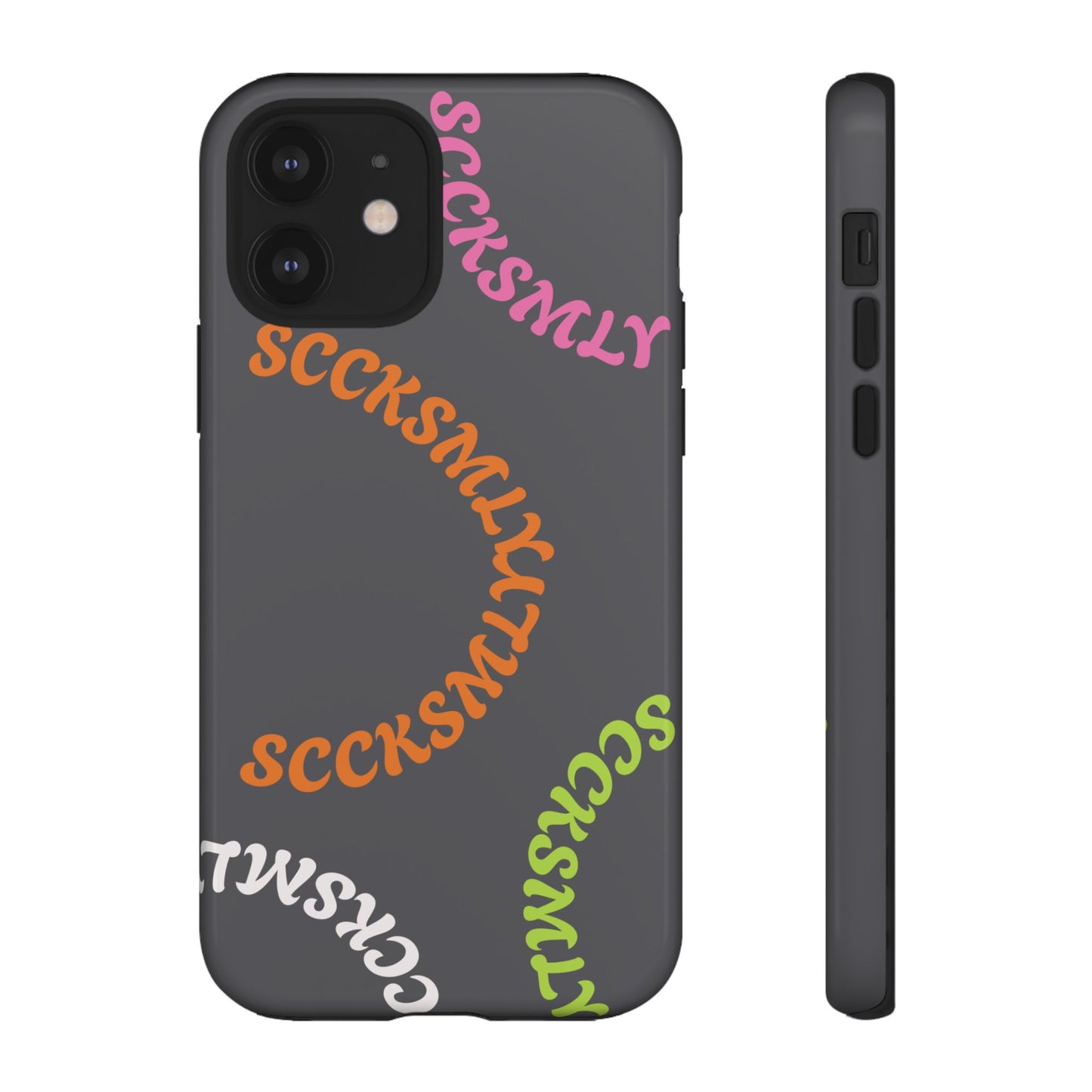 Y2K Wavy Script Tough Case for Apple- Gray